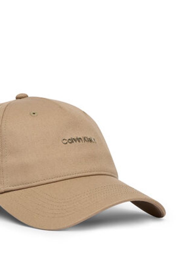 Calvin Klein Czapka z daszkiem Cotton Twill W/ Hw Cap LV04F5072G Beżowy. Kolor: beżowy. Materiał: bawełna