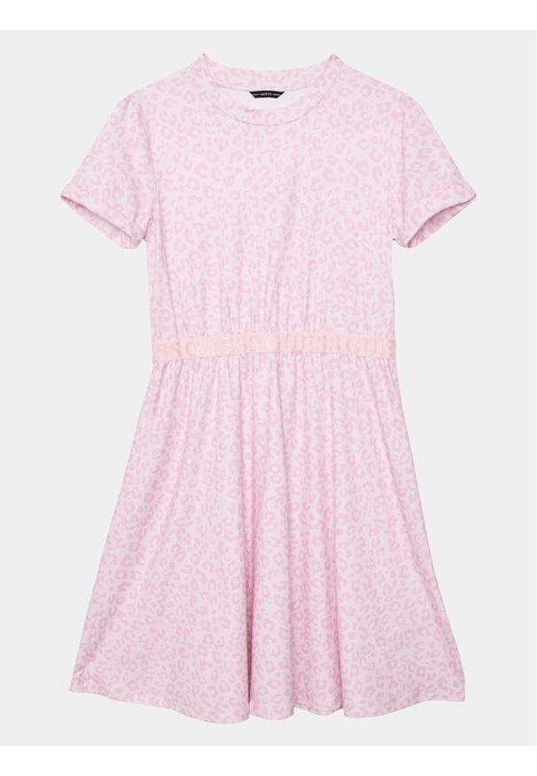 Guess Sukienka letnia J2YK16 KAZM0 Różowy Regular Fit. Kolor: różowy. Materiał: syntetyk. Sezon: lato