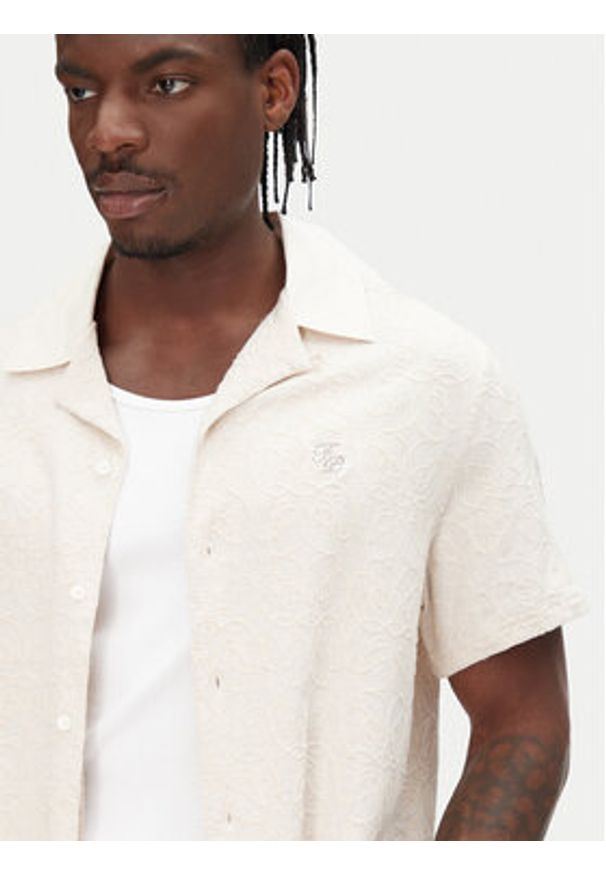 Filling Pieces Koszula Resort 9179980 Écru Regular Fit. Materiał: len