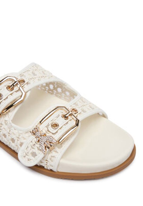 Patrizia Pepe Klapki PPJ384.06 Biały. Kolor: biały. Materiał: skóra