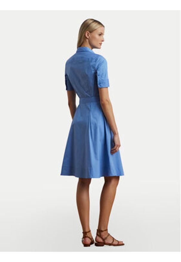 Lauren Ralph Lauren - LAUREN RALPH LAUREN Sukienka koszulowa 200748950017 Niebieski Regular Fit. Kolor: niebieski. Materiał: bawełna. Typ sukienki: koszulowe