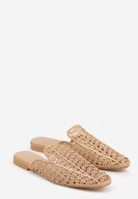 Born2be - Ciemnobeżowe Klapki Mule z Ażurową Cholewką Szydełkową Civeza. Okazja: na co dzień. Kolor: brązowy. Materiał: jeans, len. Wzór: ażurowy. Sezon: lato. Styl: casual #5