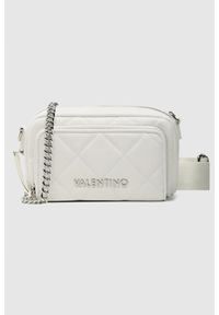 Valentino by Mario Valentino - VALENTINO Biała pikowana torebka ocarina recycle haversack. Kolor: biały. Materiał: pikowane