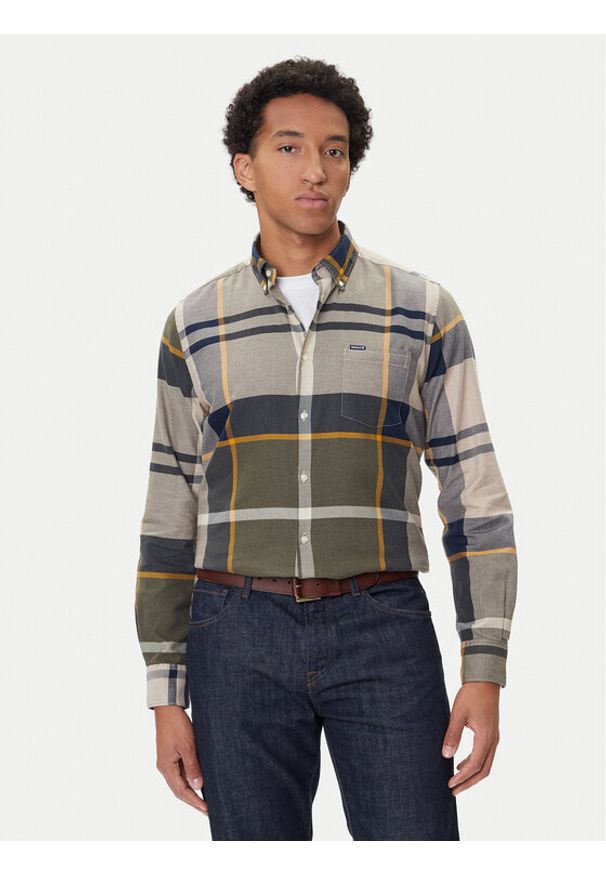 Barbour Koszula Dunoon MSH4980TN16 Zielony Regular Fit. Kolor: zielony. Materiał: bawełna