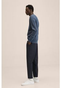 Mango Man sweter Luxus męski lekki. Okazja: na co dzień. Kolor: niebieski. Materiał: włókno. Długość rękawa: długi rękaw. Długość: długie. Styl: casual #7