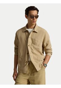 Polo Ralph Lauren Koszula 710971946501 Beżowy Regular Fit. Typ kołnierza: polo. Kolor: beżowy. Materiał: len #1