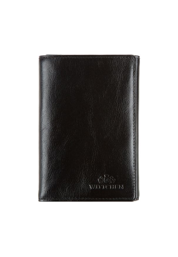 Wittchen - Męski portfel skórzany z wysuwanym panelem. Kolor: czarny. Materiał: skóra