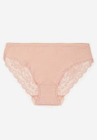 Renee - Różowe Majtki Figi z Koronkowymi Wstawkami Amiora. Kolor: różowy. Materiał: koronka. Wzór: koronka #1