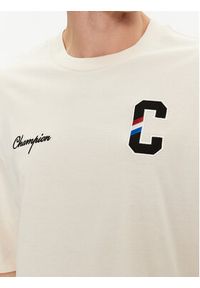 Champion T-Shirt 219855 Beżowy Custom Fit. Kolor: beżowy. Materiał: bawełna #4
