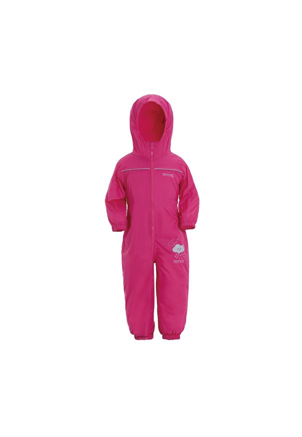 Regatta - Kombinezon Dziecięcy Puddle Nieprzemakalny. Kolor: różowy, wielokolorowy, pomarańczowy. Styl: sportowy. Sport: turystyka piesza