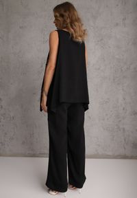 Renee - Czarny Wiskozowy Komplet z Lnem w Stylu Boho Spodnie i Bluzka z Haftem Marymene. Kolor: czarny. Materiał: wiskoza, len. Wzór: haft #3