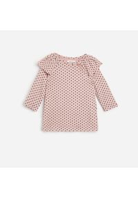 Reserved - Dzianinowa sukienka w groszki z LENZING™ECOVERO™ - Różowy. Kolor: różowy. Materiał: dzianina. Wzór: grochy #1
