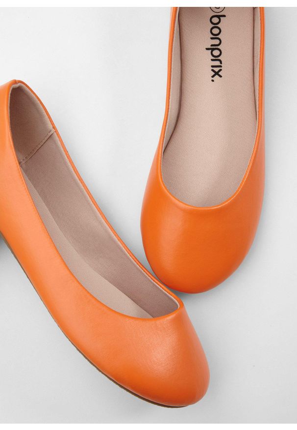 bonprix - Baleriny. Zapięcie: bez zapięcia. Kolor: pomarańczowy