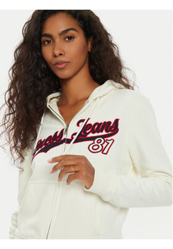 Guess Jeans Bluza W4BQ03 KC811 Écru Regular Fit. Materiał: bawełna