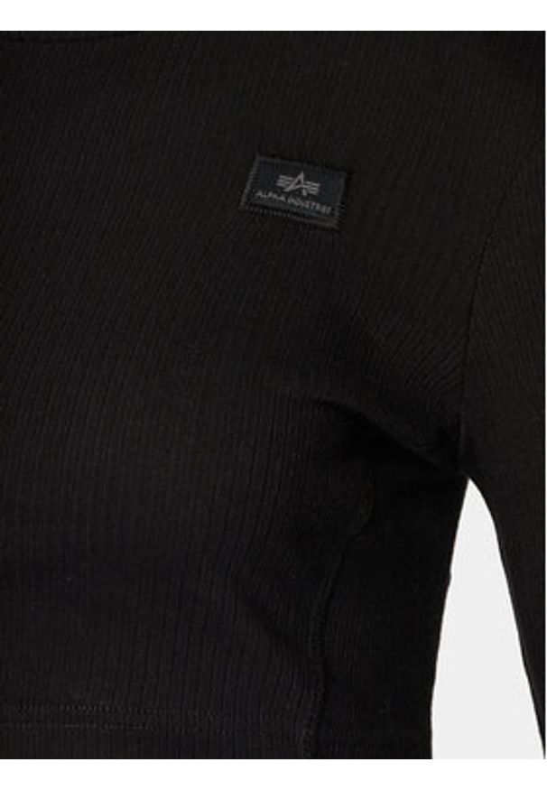Alpha Industries Bluzka 136091 Czarny Slim Fit. Kolor: czarny. Materiał: bawełna