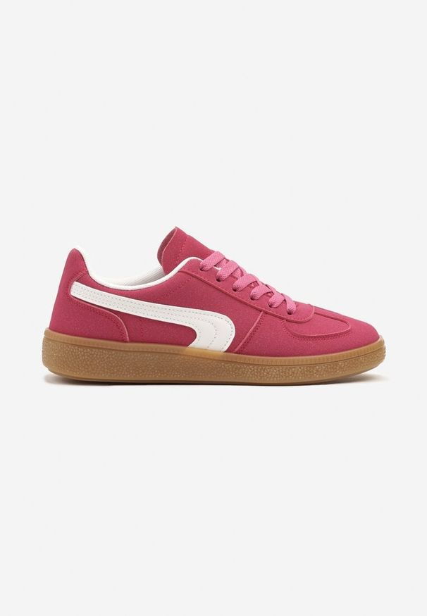 Renee - Różowe Casualowe Sneakersy Typu Kultowe Tenisówki Ablerri. Okazja: na co dzień. Kolor: różowy. Materiał: skóra