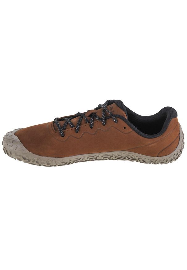 Buty do chodzenia męskie Merrell Vapor Glove. Zapięcie: sznurówki. Kolor: brązowy. Materiał: guma, tkanina, zamsz, materiał, syntetyk. Szerokość cholewki: normalna. Sport: turystyka piesza