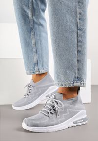 Born2be - Szare Buty Sportowe Amathousa. Okazja: na co dzień. Kolor: szary. Materiał: jeans