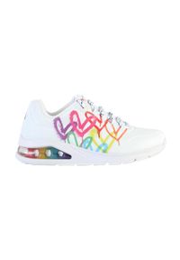 skechers - Buty do chodzenia damskie Skechers Uno 2 Floating. Zapięcie: sznurówki. Kolor: biały, czerwony, wielokolorowy. Materiał: materiał, syntetyk, tkanina. Szerokość cholewki: normalna. Sport: turystyka piesza