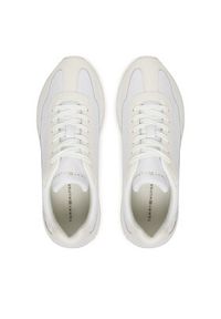 TOMMY HILFIGER - Tommy Hilfiger Sneakersy Th Chic Monogram Runner FW0FW09464 Biały. Kolor: biały. Materiał: skóra #5
