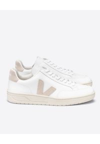 Veja - VEJA - Białe sneakersy ze skóry V-12. Kolor: biały. Materiał: skóra. Szerokość cholewki: normalna. Wzór: aplikacja #6
