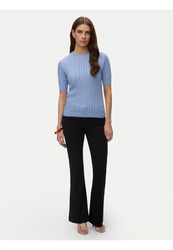 Vero Moda Sweter Morena 10321893 Błękitny Slim Fit. Kolor: niebieski. Materiał: bawełna