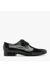 Ryłko - Czarne półbuty męskie. Kolor: czarny. Materiał: skóra. Styl: street, elegancki