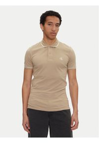 Calvin Klein Jeans Polo J30J315603 Beżowy Slim Fit. Typ kołnierza: polo. Kolor: beżowy. Materiał: bawełna
