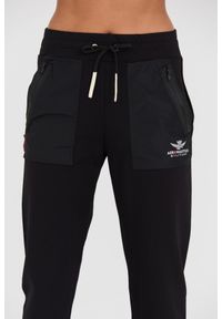 Aeronautica Militare - AERONAUTICA MILITARE Czarne spodnie dresowe Pantalone Flepa. Kolor: czarny. Materiał: dresówka