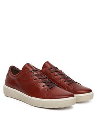 ecco - ECCO Sneakersy Soft 60 M Lace Up Premium 52546401053 Brązowy. Kolor: brązowy. Materiał: skóra #5