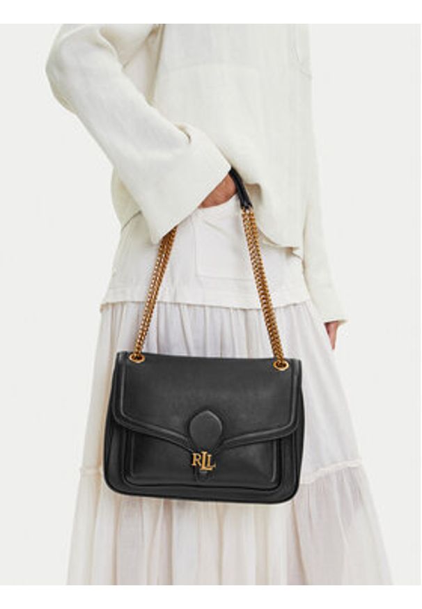 Lauren Ralph Lauren - LAUREN RALPH LAUREN Torebka 431974551001 Czarny. Kolor: czarny. Materiał: skórzane