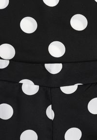 Renee - Czarny Komplet w Groszki Bluzka Wiązana przy Szyi i Spodnie Wide Leg Firerun. Kolor: czarny. Wzór: grochy #6