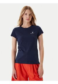 Mustang T-Shirt Loa 1016509 Granatowy Slim Fit. Kolor: niebieski. Materiał: bawełna
