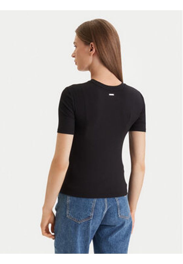 Calvin Klein T-Shirt LV044D246G Czarny Slim Fit. Kolor: czarny