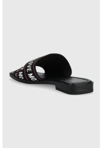 Love Moschino klapki damskie kolor czarny JA28412G0GIX600A. Kolor: czarny. Materiał: materiał, skóra, guma. Obcas: na obcasie. Wysokość obcasa: niski #3