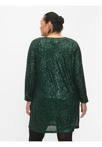 Zizzi Sukienka koktajlowa M59218A Zielony Loose Fit. Kolor: zielony. Materiał: syntetyk. Styl: wizytowy #2
