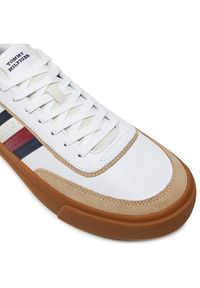 TOMMY HILFIGER - Tommy Hilfiger Sneakersy Th Cupset 1A2 Lth Mix FM0FM05118 Biały. Kolor: biały. Materiał: skóra #6