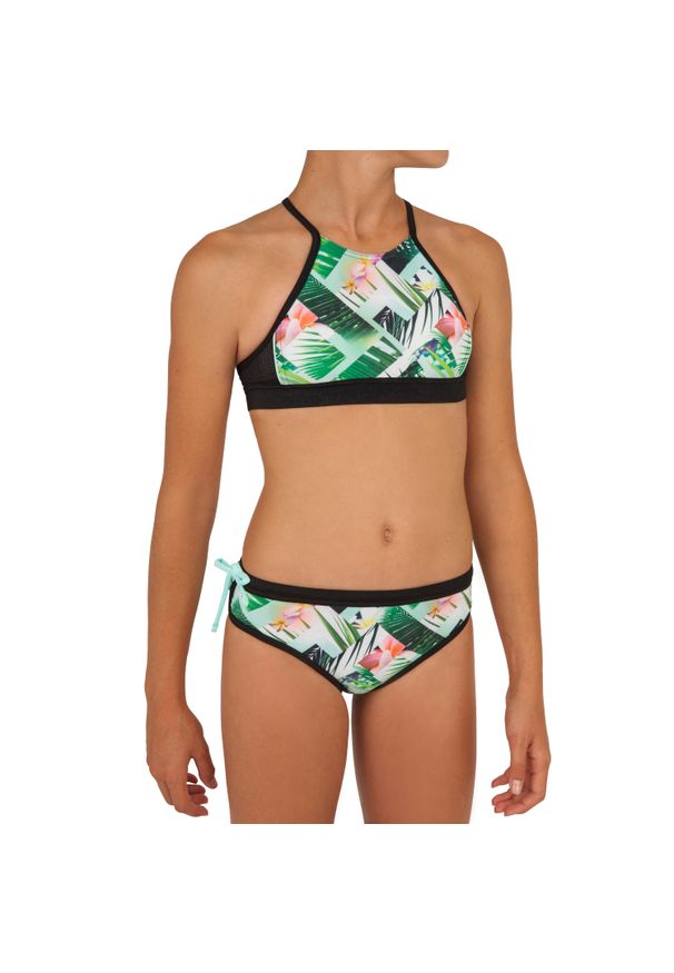 OLAIAN - Góra Kostiumu Kąpielowego Baha 900 Tiare Dla Dzieci. Kolor: zielony. Rodzaj stanika: wyciągane miseczki