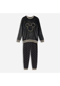 Reserved - Piżama ze spodniami Mickey Mouse - Czarny. Kolor: czarny. Wzór: motyw z bajki #1