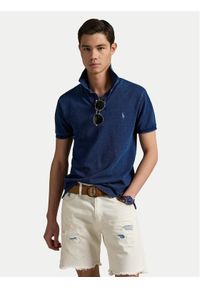 Polo Ralph Lauren Polo 710970581001 Niebieski Slim Fit. Typ kołnierza: polo. Kolor: niebieski. Materiał: bawełna