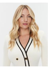 Elisabetta Franchi Sukienka dzianinowa AM-02S-36E2-V520 Écru Slim Fit. Materiał: dzianina, wiskoza #5