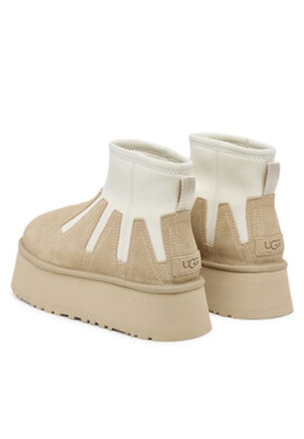 Ugg Śniegowce W Classic Mini Dipper Sunwave 1167591 Beżowy. Kolor: beżowy. Materiał: skóra, zamsz