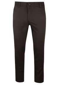 Materiałowe Spodnie Męskie, Eleganckie - Rigon - Brązowe. Kolor: brązowy, wielokolorowy, beżowy. Materiał: wiskoza, elastan, poliester. Styl: elegancki #1