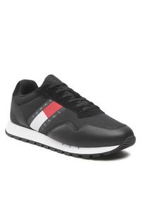 Tommy Jeans Sneakersy Retro Leather Runner EM0EM01081 Czarny. Kolor: czarny. Materiał: materiał #3