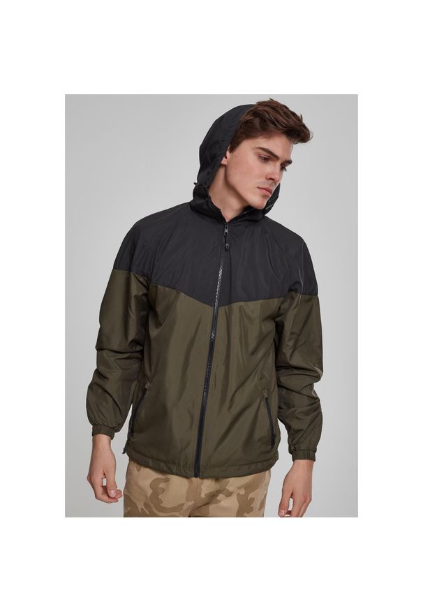 Urban Classics - Kurtka przeciwwiatrowa w dużych rozmiarach Urban Classic 2-tone. Kolor: czarny, zielony, wielokolorowy