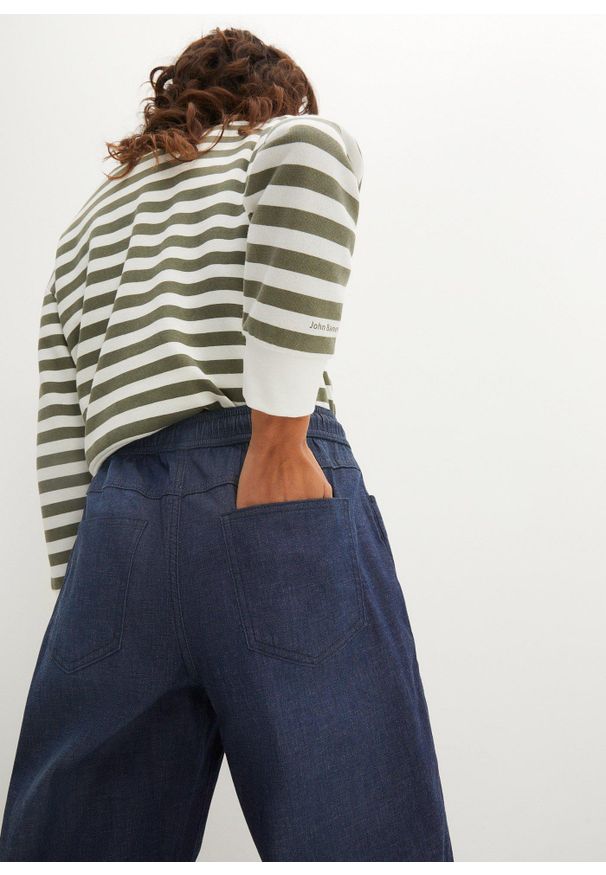 bonprix - Dżinsy straight z gumką w talii, high waist (2 pary). Stan: podwyższony. Kolor: niebieski