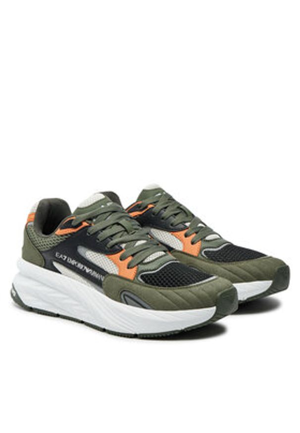 EA7 Emporio Armani Sneakersy X8X178 XK382 U035 Zielony. Kolor: zielony. Materiał: materiał