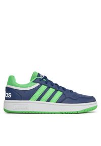 Adidas - adidas Sneakersy Hoops 3.0 K IG3829 Granatowy. Kolor: niebieski. Materiał: skóra