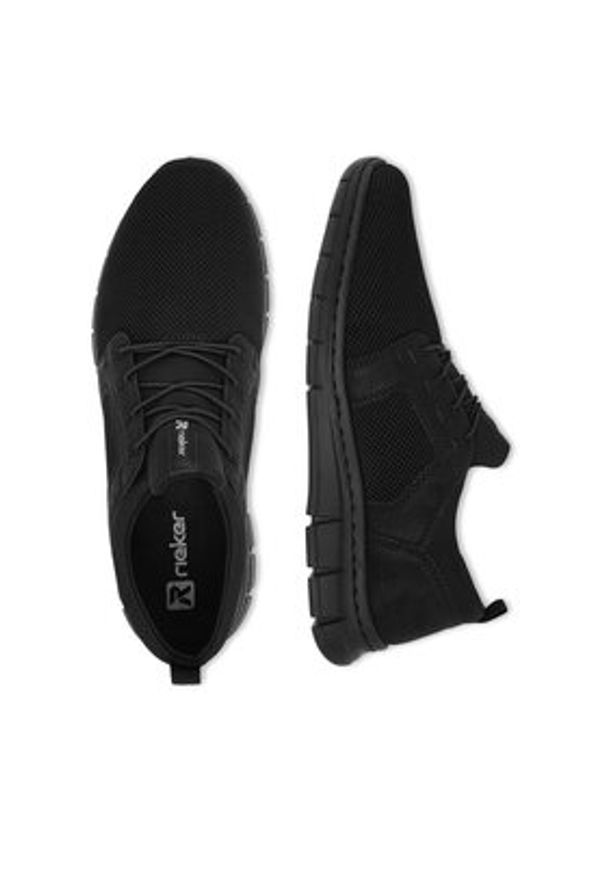 Rieker Sneakersy B7796-01 Czarny. Kolor: czarny. Materiał: materiał
