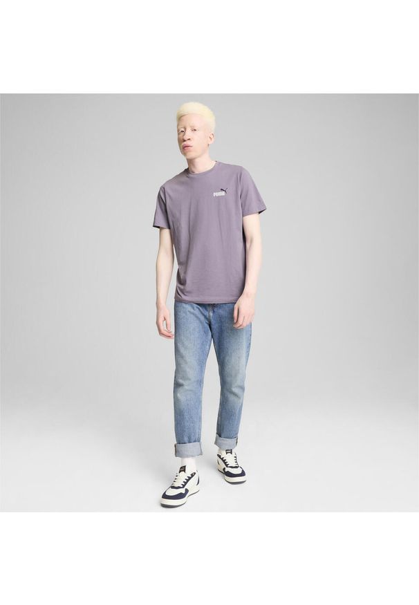 Koszulka Sportowa Męska Puma Ess+ 2 Col Small Logo. Kolor: fioletowy